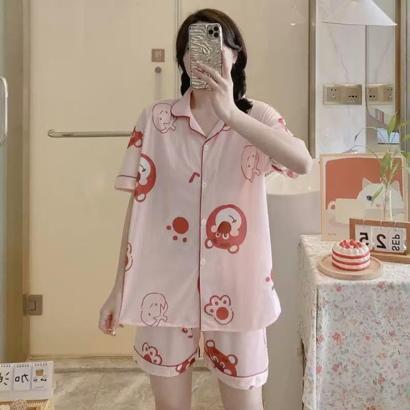 Women’s Disney Stitch Pajama Set – Cute Summer Striped Sleepwear