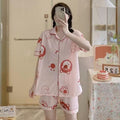 Women’s Disney Stitch Pajama Set – Cute Summer Striped Sleepwear