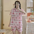 Women’s Disney Stitch Pajama Set – Cute Summer Striped Sleepwear