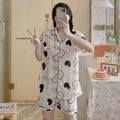 Women’s Disney Stitch Pajama Set – Cute Summer Striped Sleepwear