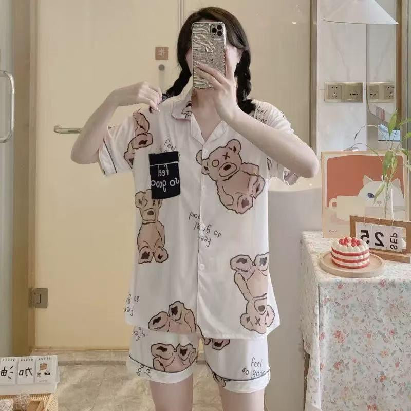 Women’s Disney Stitch Pajama Set – Cute Summer Striped Sleepwear